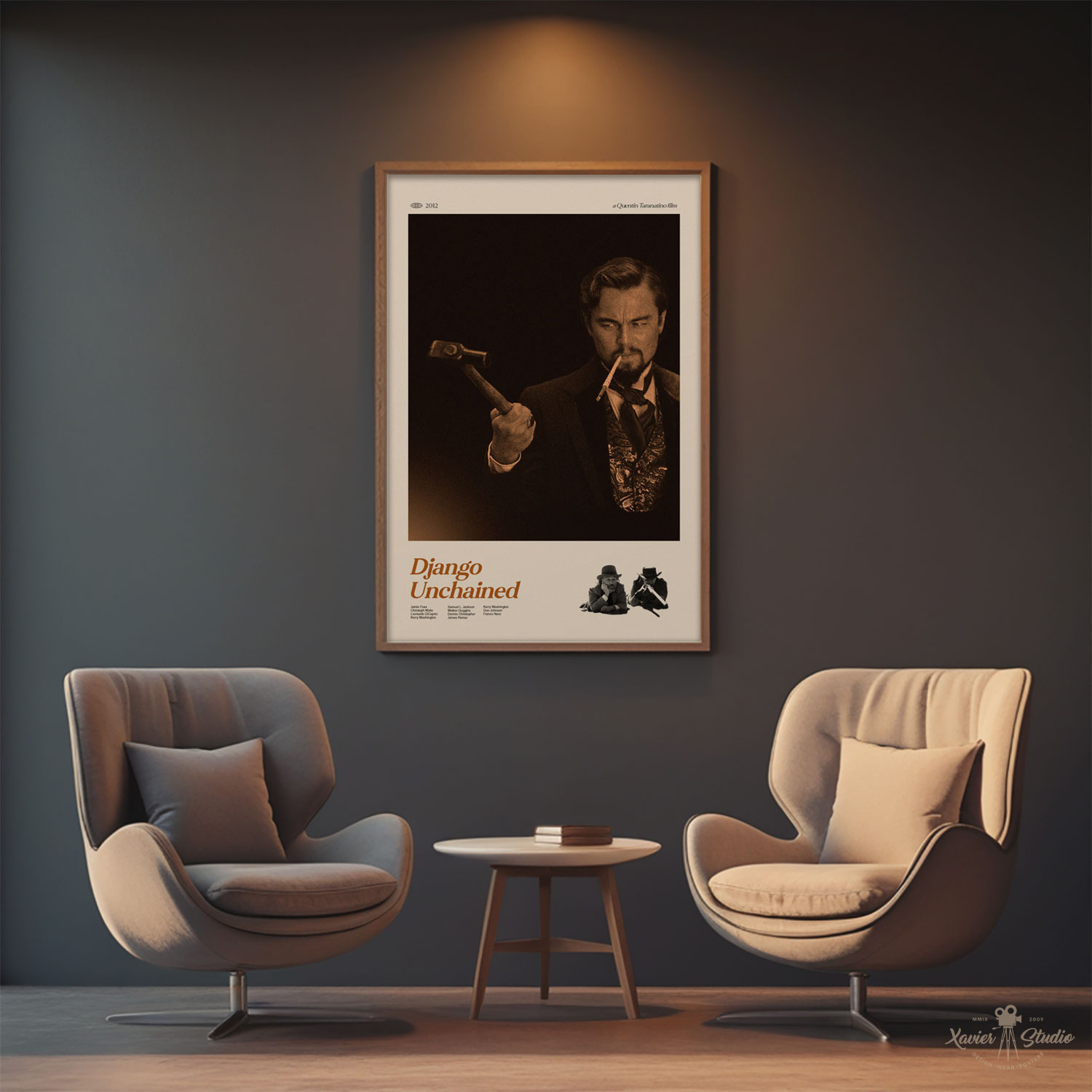 Minimalistický filmový plakát Django Nespoutaný od Quentina Tarantina